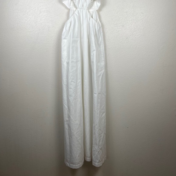 Abercrombie Fitch White Smocked Cutout Maxi Dress Size S - Picture 2 of 11